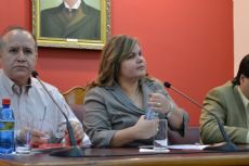 Lilian Samaniego en aprietos, luego de la sesi�n del �ltimo mi�rcoles. (Foto.NOVA)