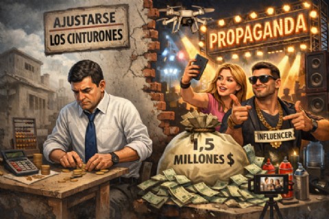 Peña pide “ajustarse los cinturones” mientras el Estado prevé gastar 1,5 millones de dólares en influencers y propaganda